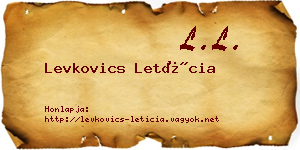 Levkovics Letícia névjegykártya